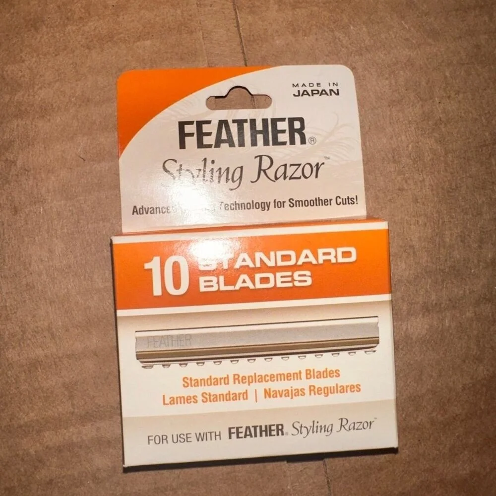Feather Styling Razor Standard Blades 10 Count Replacement Made in Japan NEW‎